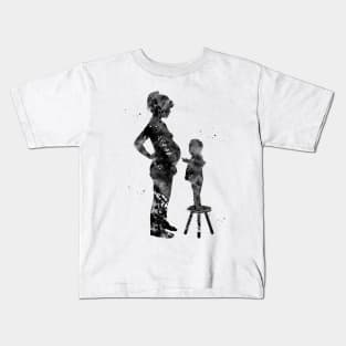 Pregnant mom with son Kids T-Shirt